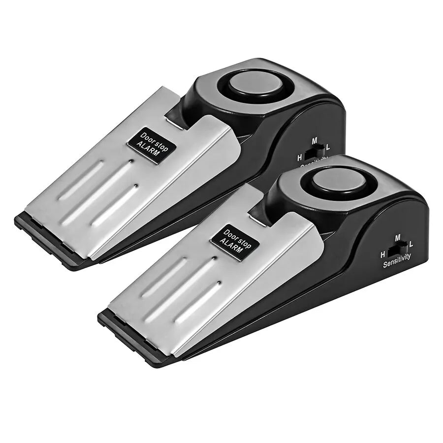 2 Pack Door Stop Alarm System 120Db Loud Home Security Anti-Theft Door Block System Portable Door Stoppers Preasure Alarm
